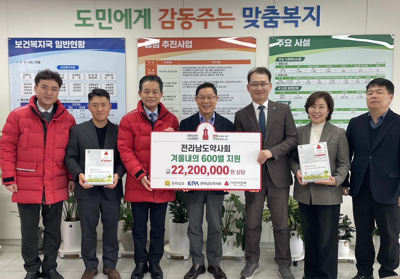 전남도약, 도에 겨울내의 600벌 기탁…올해로 17년째