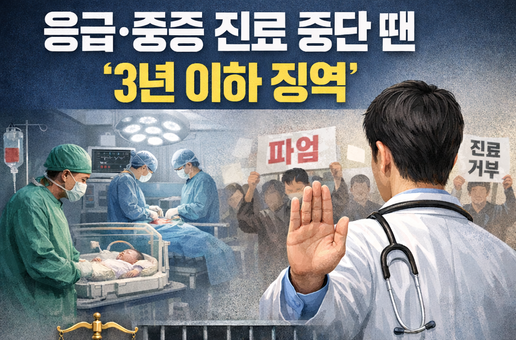 응급·중증의료 중단 '3년 이하 징역'…의사 집단행동 규제