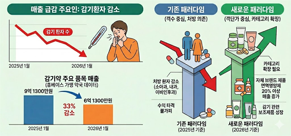 감기약 매출 33% 감소, 약국 불황 핵심…"구조변화 신호"
