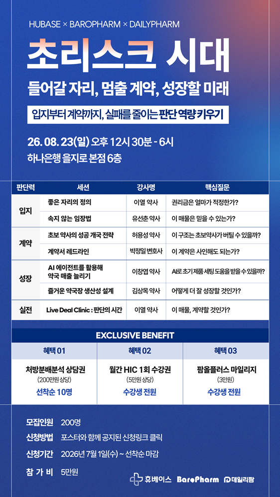 초리스크 시대, 약국개업 잘하는 노하우 대방출