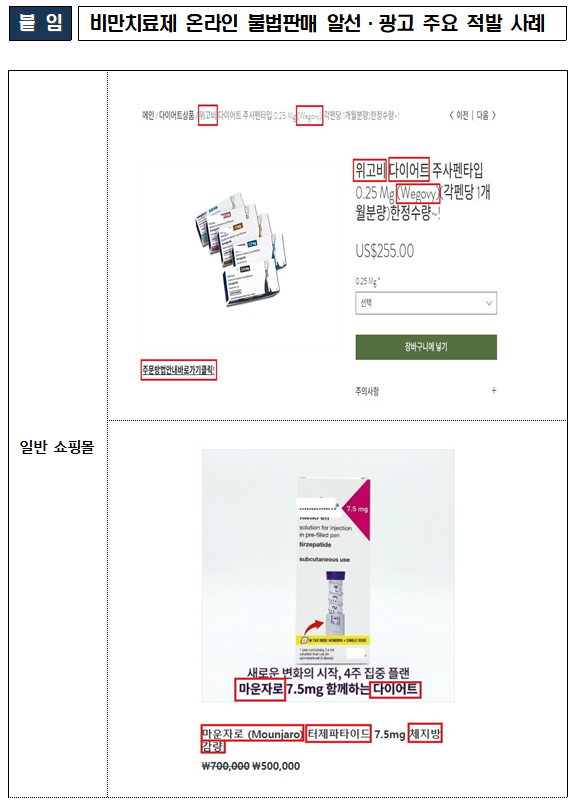 GLP-1 비만약 온라인 불법 949건 적발…"방통위 차단"