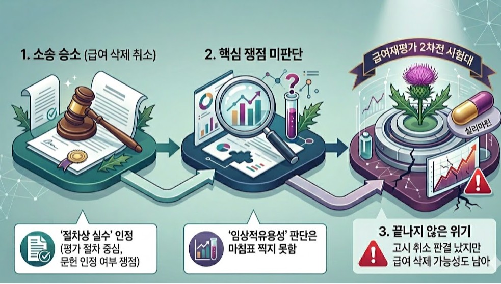 소송 이긴 실리마린은 왜 급여재평가를 다시 할까?