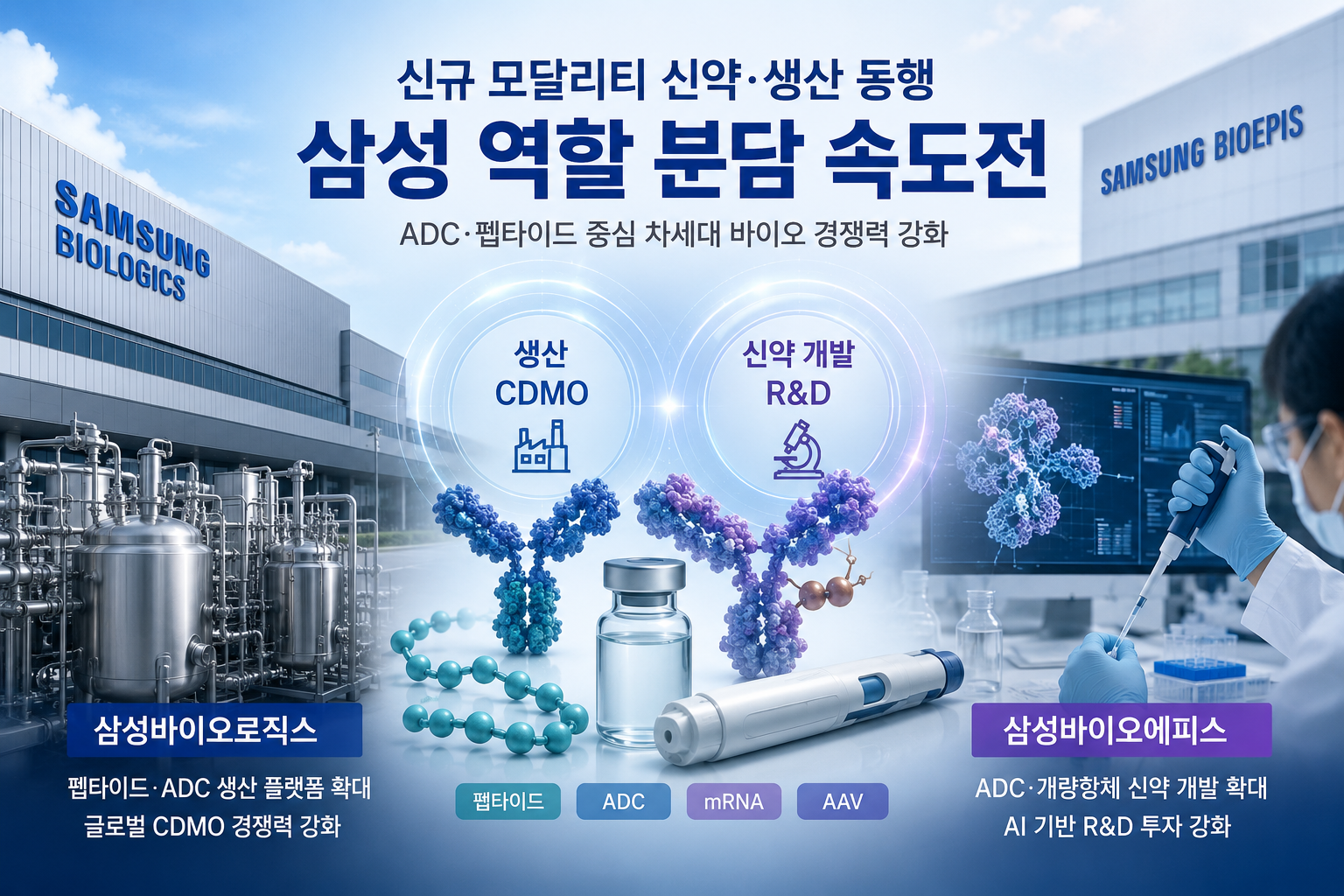 삼성, 신규 모달리티 투트랙 구축…생산 로직스·신약 에피스